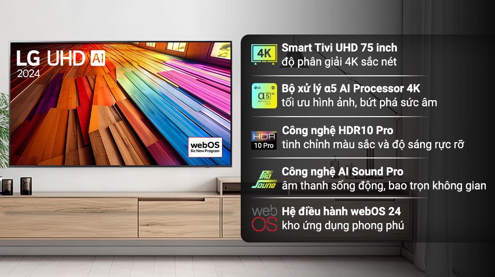 Tivi LG Smart AI 4K 75 inch 75UT8050PSB