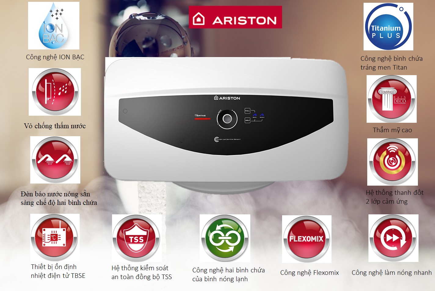 bình nóng lạnh ariton ag+