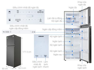 Tủ lạnh Samsung RT31CG5424B1SV 305 lít invecter