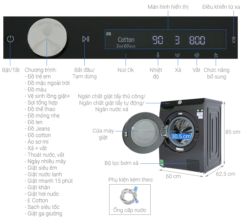 Máy giặt WW10TP44DSB/SV Samsung AI Inverter 10kg