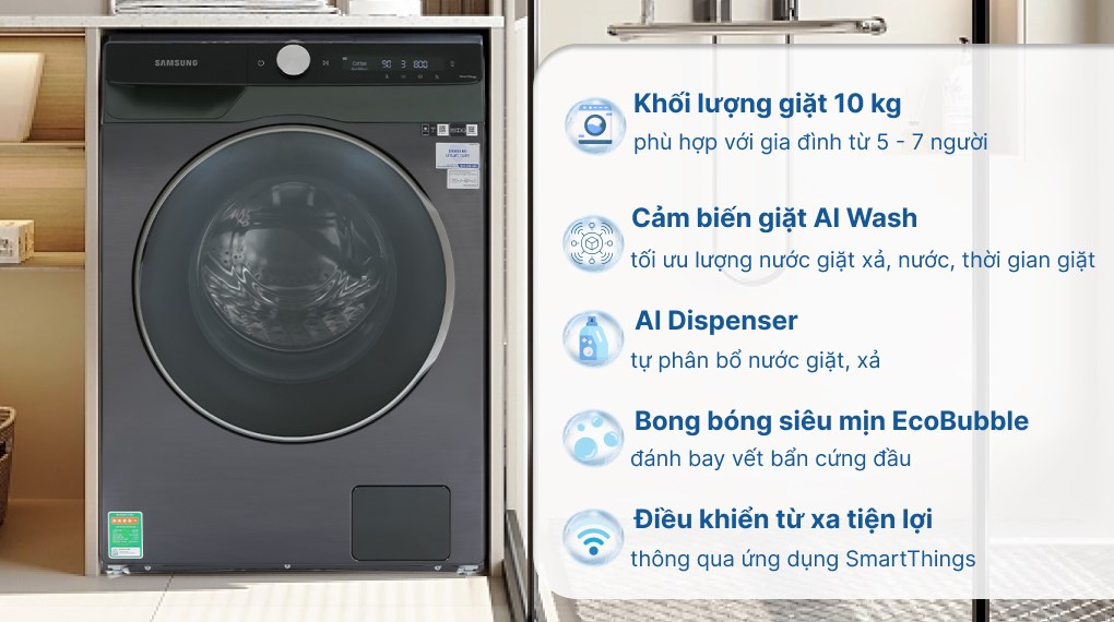 Máy giặt WW10TP44DSB/SV Samsung AI Inverter 10kg