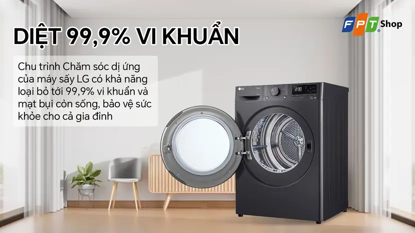 Máy sấy bơm nhiệt LG 10.5 kg DVHP50M