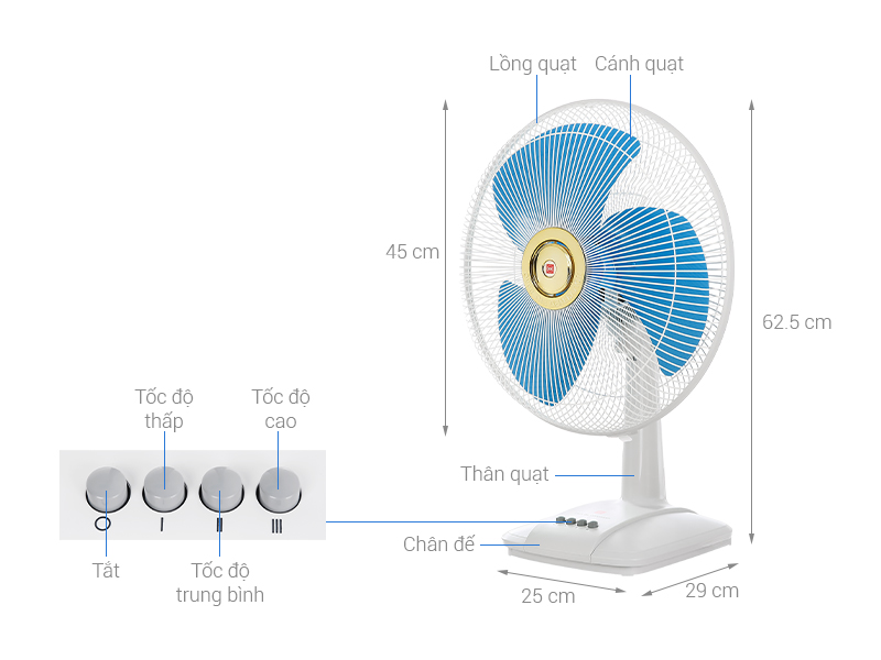 Quạt bàn KDK A40B chính hãng Nhật Bản