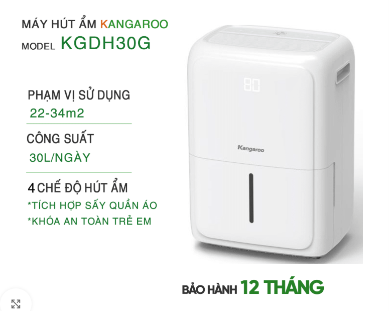 Máy hút ẩm Kangaroo KGDH30G chính hãng