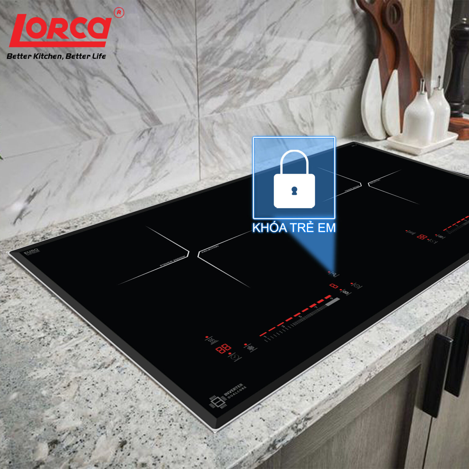 Bếp từ đôi Lorca LCI-985EU tiết kiệm điện