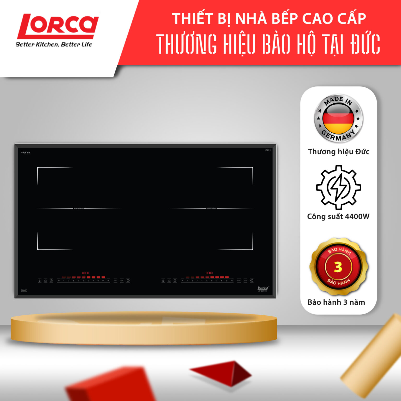 Bếp từ đôi Lorca LCI 685TH Thái Lan tiết kiệm điện