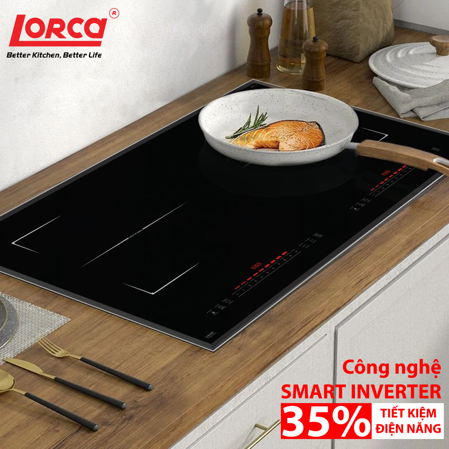 Bếp từ đôi Lorca LCI 685TH Thái Lan tiết kiệm điện