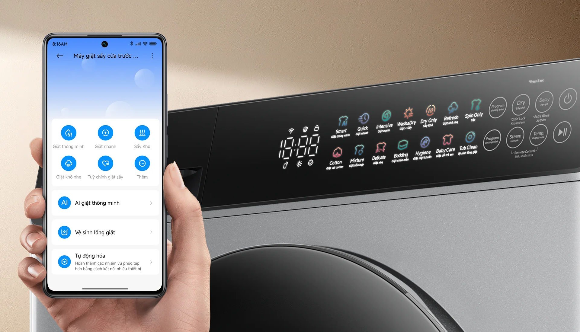 Máy giặt sấy Xiaomi Mijia WD105MJA10VN Inverter giặt 10.5kg sấy 7kg