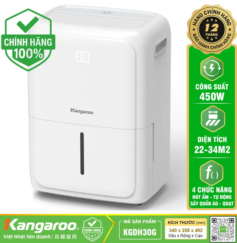 Máy hút ẩm Kangaroo KGDH30G chính hãng