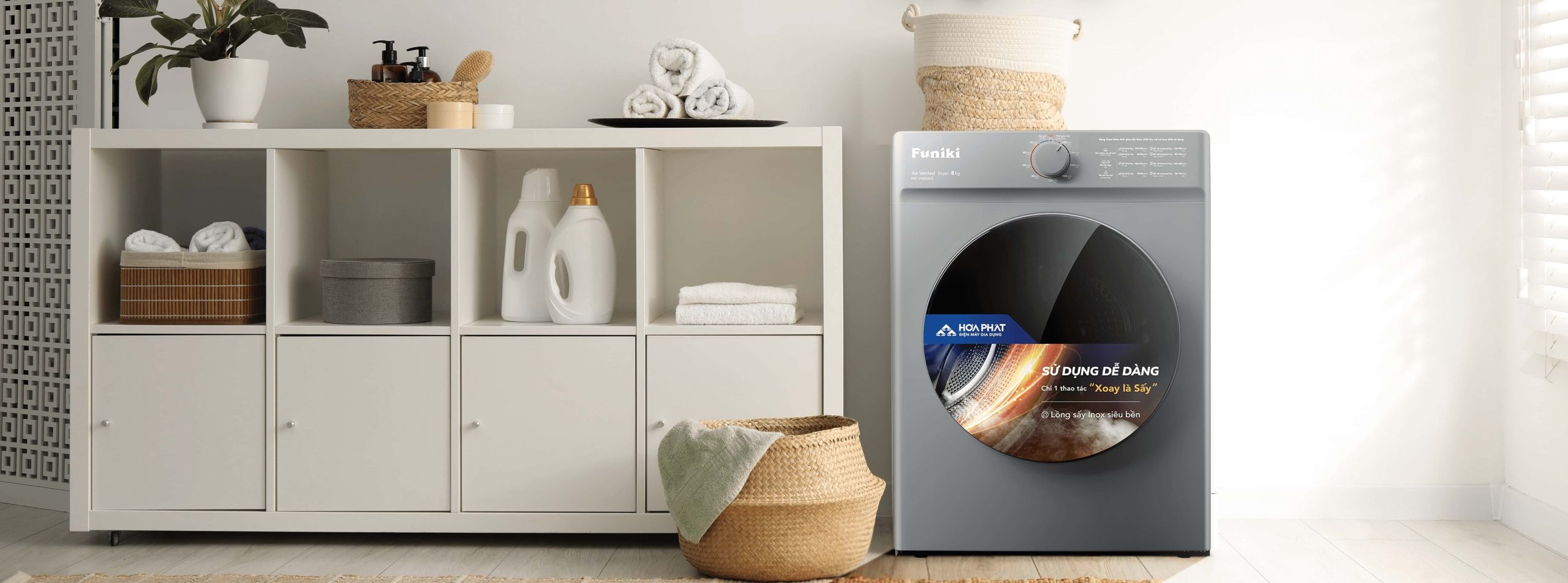 Máy sấy thông hơi Funiki 8kg HD V680AG giá tốt