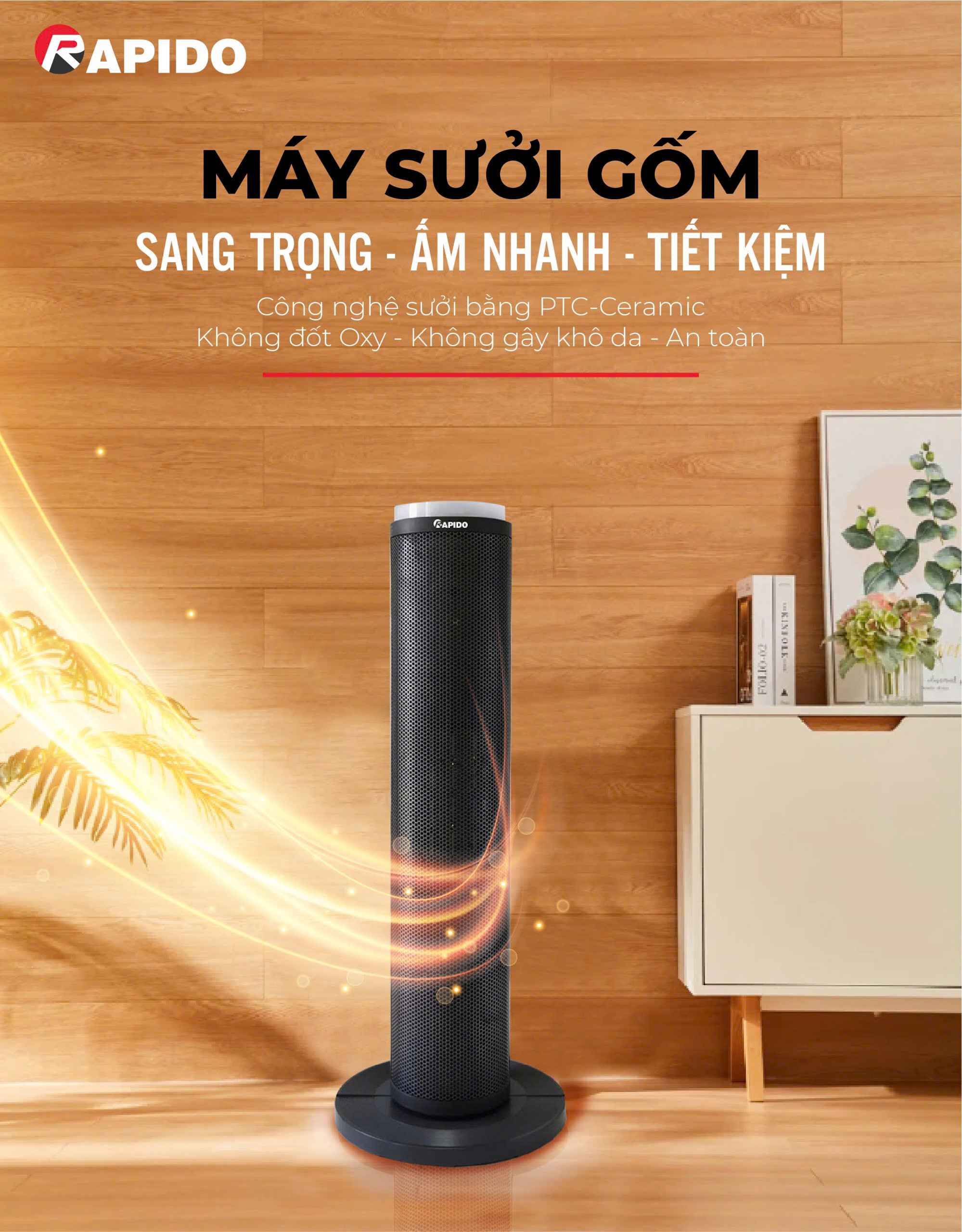  Máy sưởi gốm Rapido RCH-2000SDB chính hãng