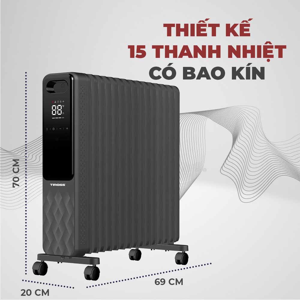 Máy sưởi dầu 15 thanh TIROSS TS9222