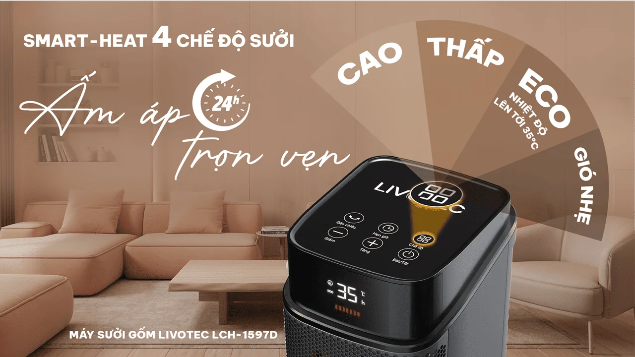 Máy sưởi gốm Livotec LCH-2079T công suất lớn
