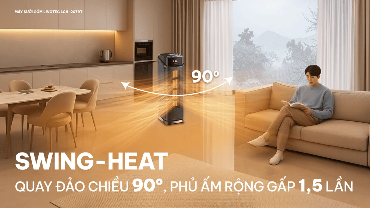 Máy sưởi gốm Livotec LCH-2079T công suất lớn