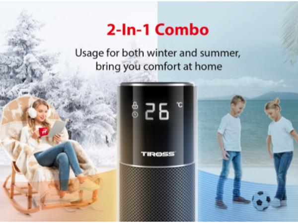 Quạt sưởi Ceramic Tiross TS9443 cho phòng 10–20 m²