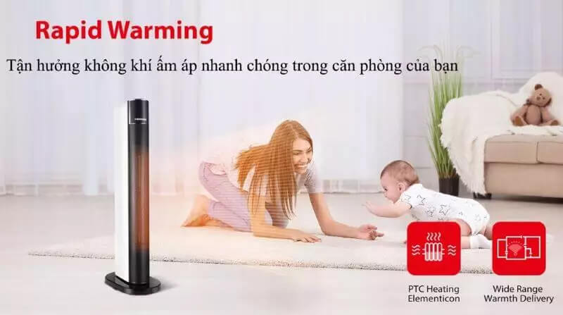 Quạt sưởi Ceramic Tiross TS9443 cho phòng 10–20 m²