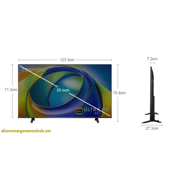 Tivi Toshiba 55C350RP kết nối HDMI USB WiFi