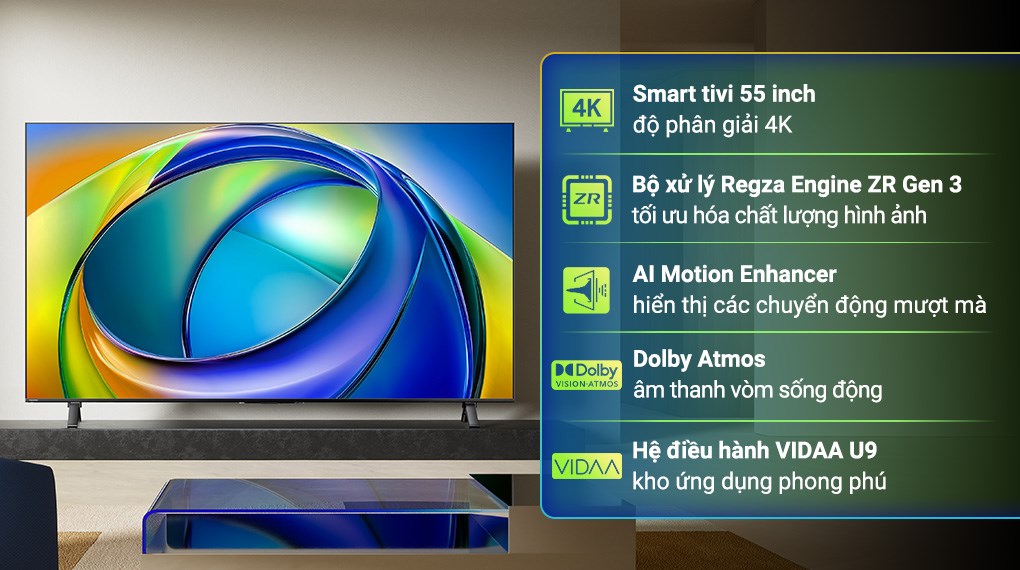 Tivi Toshiba 55C350RP 55 inch 4K AI chính hãng