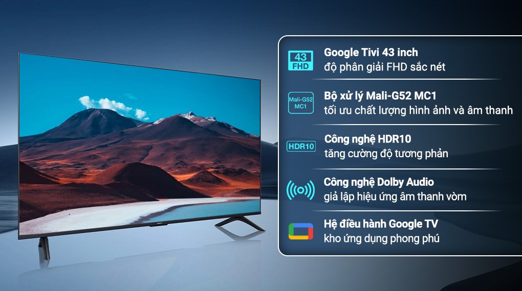 Tivi Xiaomi L43MB-AFSEA 43 inch FHD 2026 quốc tế
