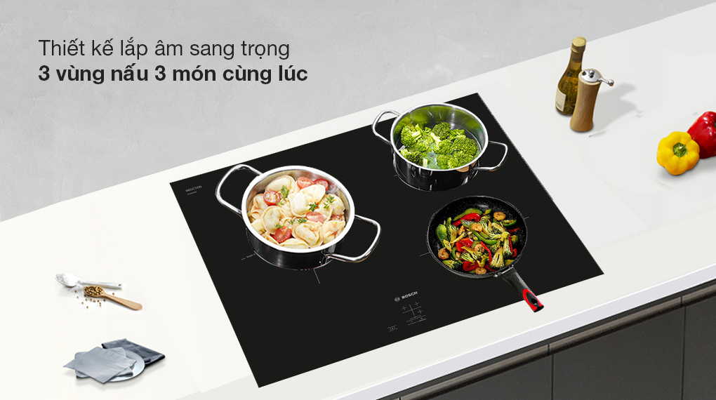Bosch PUC61KAA5E bếp từ 3 vùng nấu lắp âm