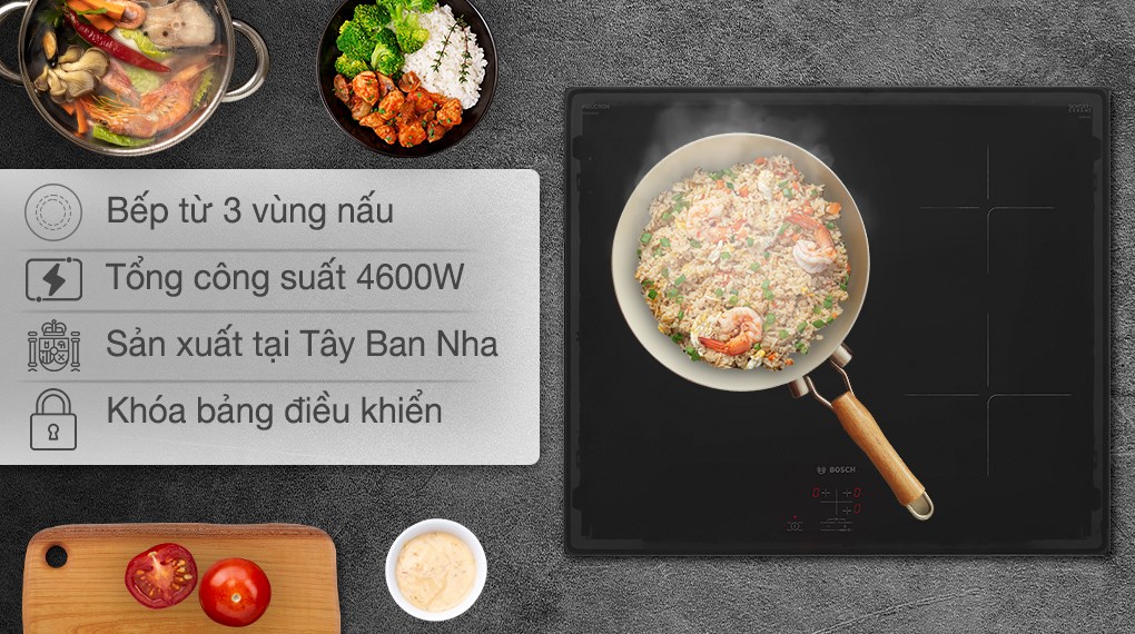 Bếp từ Bosch PUC61KAA5E 3 vùng nấu Made in Spain