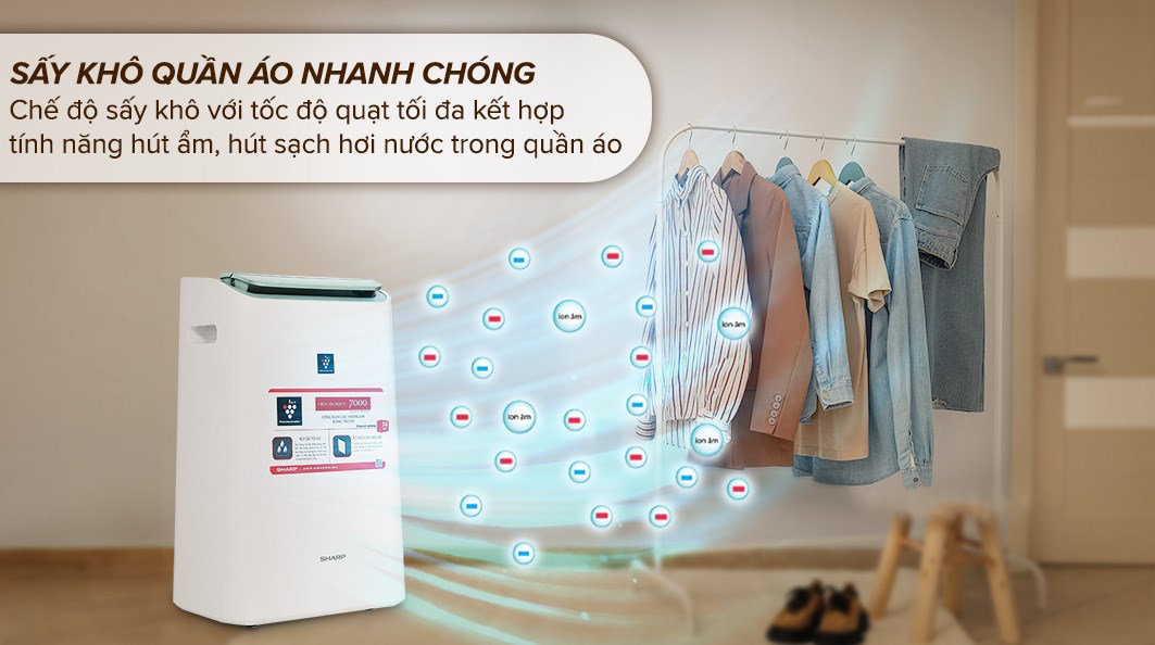 Sharp DW-E16FA-W Plasmacluster Ion sấy quần áo