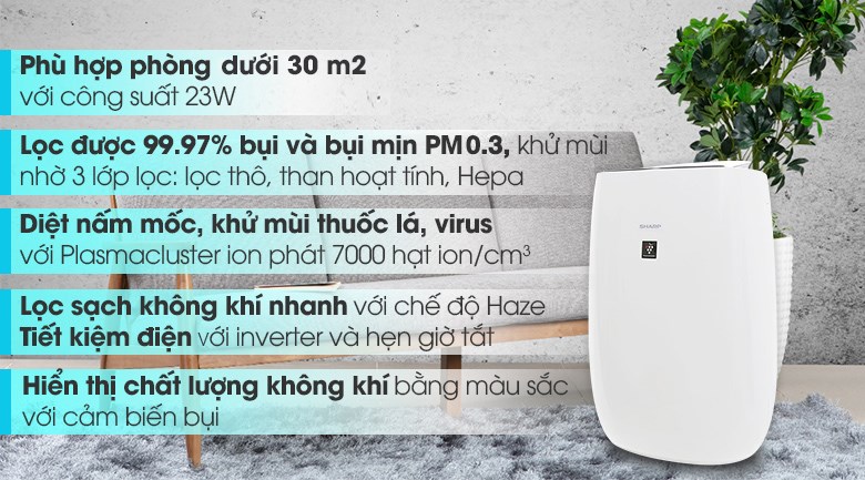 Máy lọc không khí Sharp FP-J40E-W Plasmacluster Ion