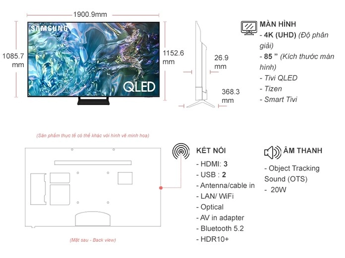 Màn hình QLED Samsung QA85Q60DAKXXV