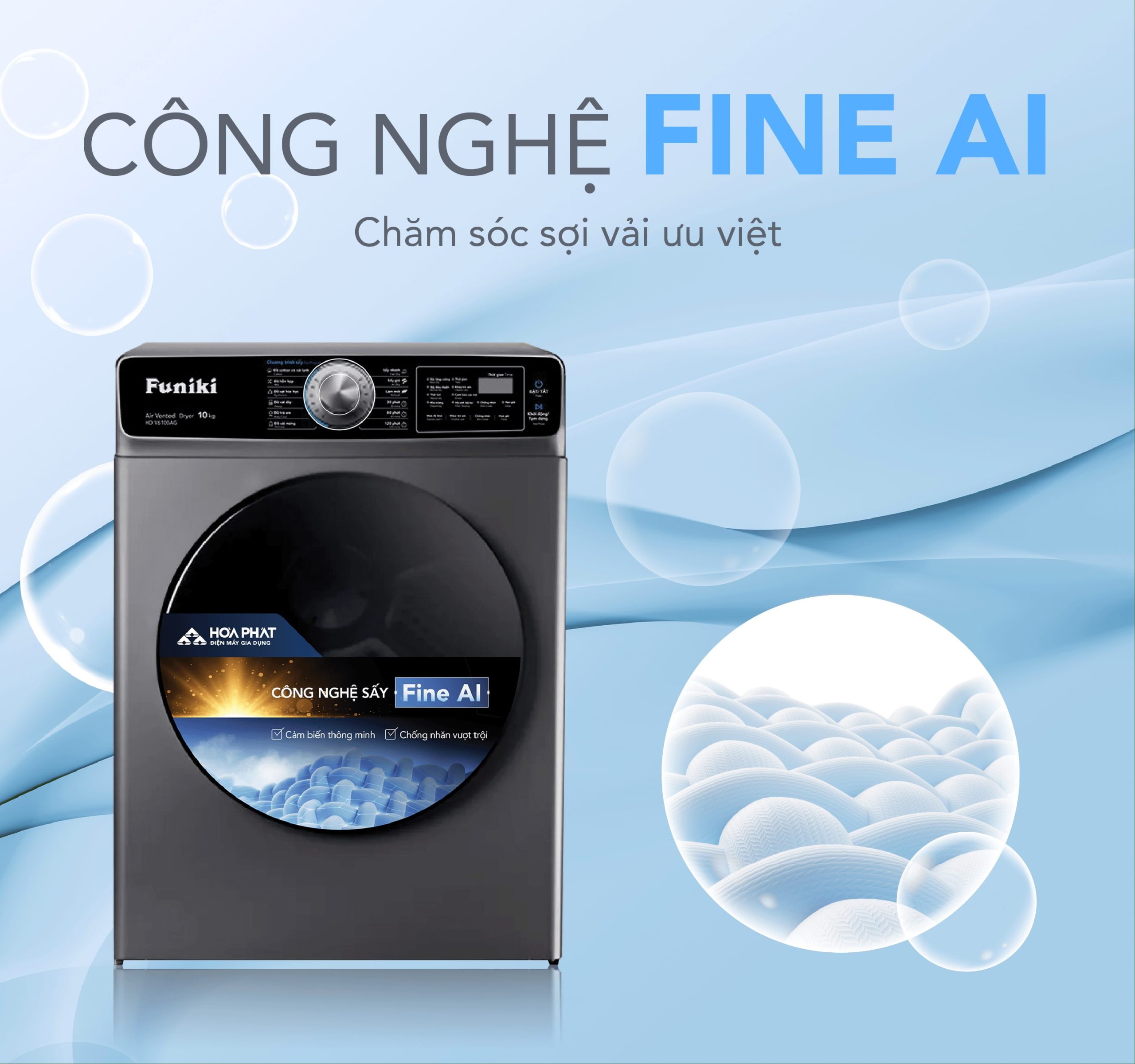 Máy sấy Funiki HD V6100AG sấy quần áo gia đình