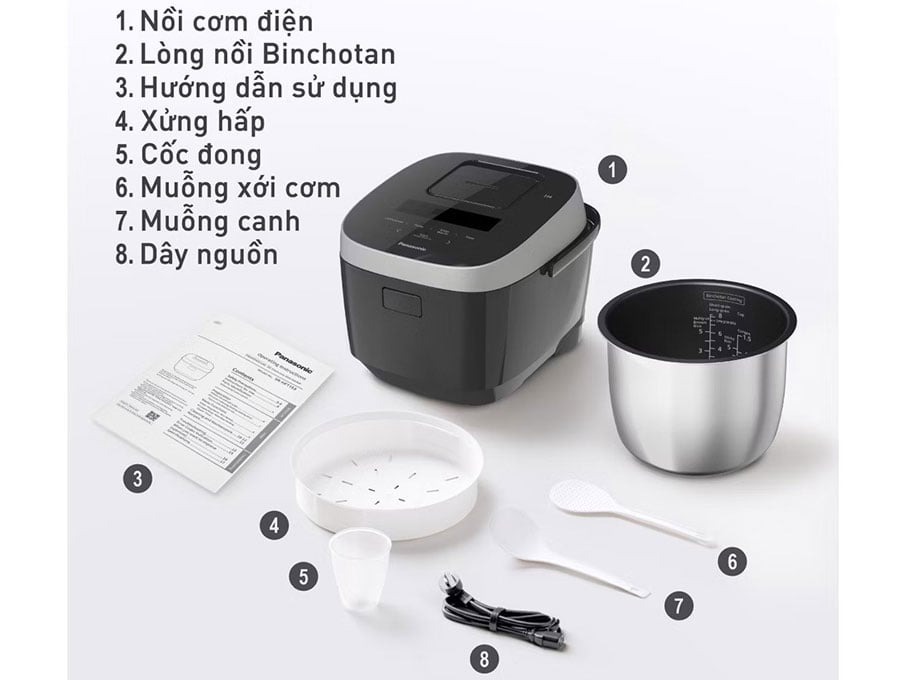Lòng nồi dày nồi cơm cao tần Panasonic SR-HFT153KRA ALT điều khiển: