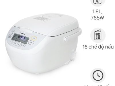 Nồi cơm điện tử Panasonic SR-CL188WRAM 1.8 lít là dòng nồi hướng đến gia đình đông người hoặc gia đình có nhu cầu nấu cơm nhiều trong mỗi bữa. Với dung tích lớn 1.8 lít, sản phẩm đáp ứng tốt cho gia đình từ 4–6 người, đảm bảo cơm chín đều, tơi xốp và giữ ấm ổn định sau khi nấu. Panasonic tiếp tục giữ triết lý thiết kế quen thuộc: ít phức tạp, dễ dùng, vận hành bền bỉ, phù hợp sử dụng hằng ngày trong thời gian dài. Đặc điểm nổi bật Dung tích 1.8 lít phù hợp gia đình đông người Dung tích 1.8 lít cho phép nấu lượng cơm lớn trong một lần, hạn chế phải nấu lại nhiều lần trong ngày. Đây là lựa chọn phù hợp cho gia đình nhiều thế hệ hoặc những bữa ăn đông người. Điều khiển điện tử đơn giản, dễ thao tác Nồi cơm điện tử Panasonic SR-CL188WRAM 1.8 lít được trang bị bảng điều khiển điện tử rõ ràng, các chế độ nấu được cài đặt sẵn. Người dùng chỉ cần chọn chế độ phù hợp, nồi sẽ tự động kiểm soát nhiệt độ và thời gian nấu. Thiết kế này giúp hạn chế lỗi thao tác, đặc biệt phù hợp với người lớn tuổi. Cơm chín đều, giữ ấm ổn định Công nghệ gia nhiệt ổn định giúp hạt gạo chín đều từ trong ra ngoài, hạn chế tình trạng cơm sống hoặc nhão. Sau khi nấu xong, nồi tự động chuyển sang chế độ giữ ấm, giúp cơm luôn nóng mà không bị khô nhanh. Lòng nồi chống dính, dễ vệ sinh Lòng nồi được phủ lớp chống dính chất lượng cao, giúp cơm không bám đáy, không cháy khét. Việc vệ sinh sau khi sử dụng nhanh chóng, tiết kiệm thời gian cho người nội trợ. Độ bền cao, phù hợp sử dụng lâu dài Panasonic là thương hiệu được đánh giá cao về độ bền. Nồi cơm điện tử Panasonic SR-CL188WRAM 1.8 lít được thiết kế để hoạt động ổn định trong thời gian dài, phù hợp với nhu cầu sử dụng hằng ngày của gia đình Việt. Thông số kỹ thuật Thông số Chi tiết Model SR-CL188WRAM Thương hiệu Panasonic Loại nồi Nồi cơm điện tử Dung tích 1.8 lít Công suất 750 – 800 W Bảng điều khiển Điện tử Chế độ nấu Nấu cơm, giữ ấm Lòng nồi Chống dính Chất liệu vỏ Nhựa cao cấp Điện áp 220V – 50Hz Xuất xứ Trung Quốc Bảo hành 12 tháng chính hãng Kết luận Với dung tích lớn, khả năng nấu ổn định và thiết kế dễ sử dụng, nồi cơm điện tử Panasonic SR-CL188WRAM 1.8 lít là lựa chọn phù hợp cho gia đình đông người cần một chiếc nồi bền, ít lỗi, cơm chín đều và giữ ấm tốt. Đây là dòng sản phẩm tập trung vào hiệu quả sử dụng thực tế, phù hợp cho nhu cầu nấu cơm hằng ngày lâu dài.