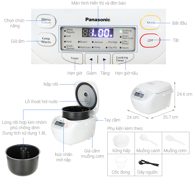 Lòng nồi chống dính Panasonic SR-CL188WRAM
