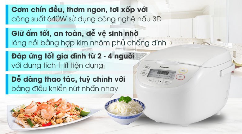 Nồi cơm điện tử Panasonic SR-CL108WRA 1 lít