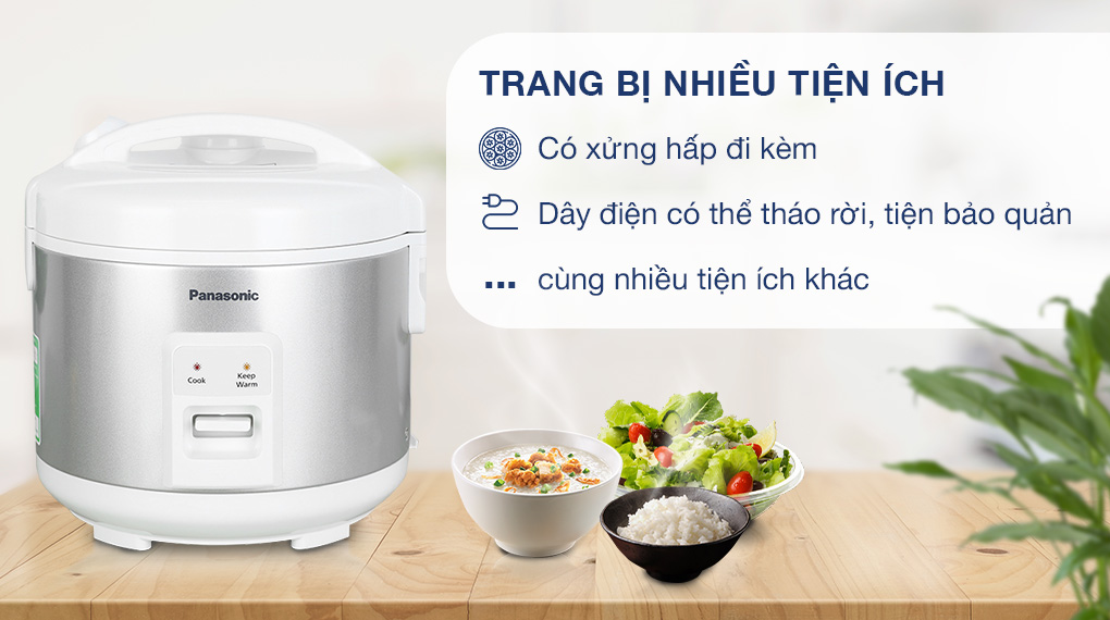 Nồi cơm điện Panasonic SR-MVN10LRAX nắp gài