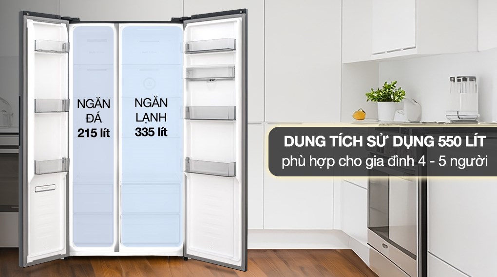 Dung tích 550 lít Hisense RS708N4EBND