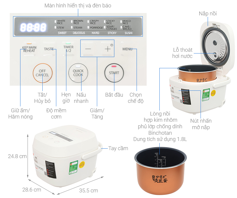 Tem thông số Toshiba RC-18DR5UVN(W)