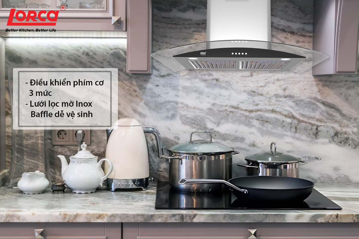 máy hút mùi loại bỏ mùi thức ăn