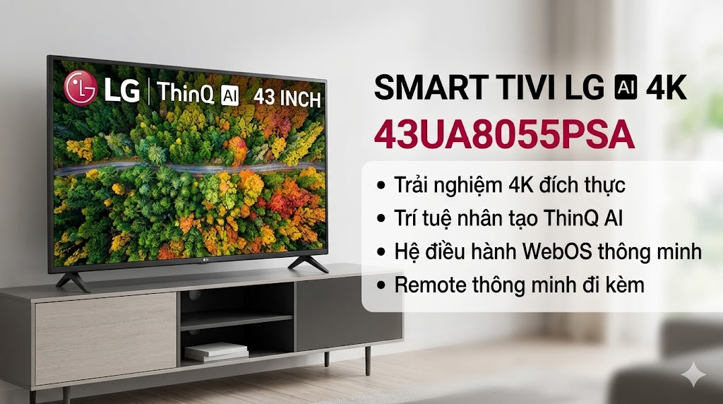 Smart Tivi LG AI 4K 43 inch 43UA8055PSA