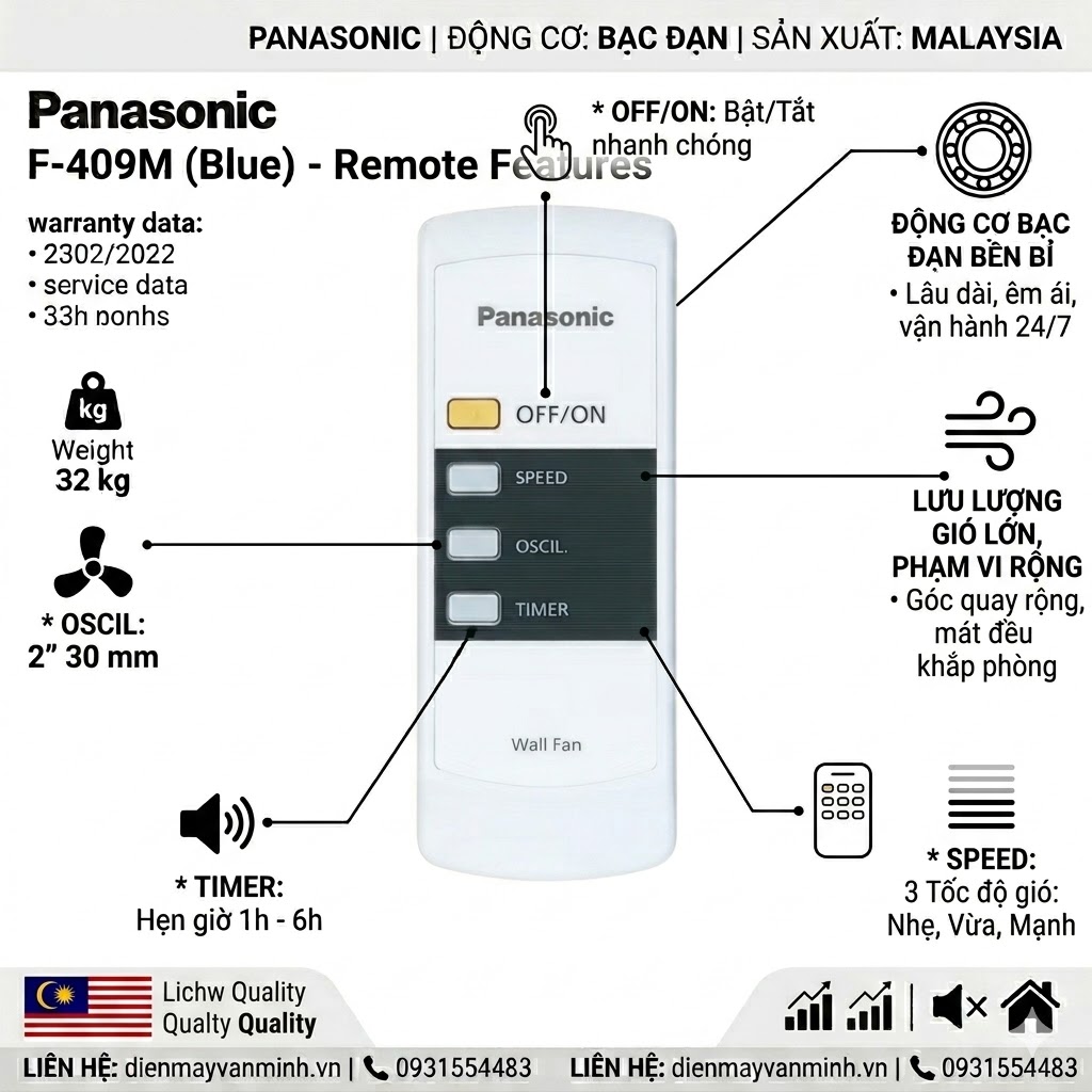 quat treo Panasonic F-409M