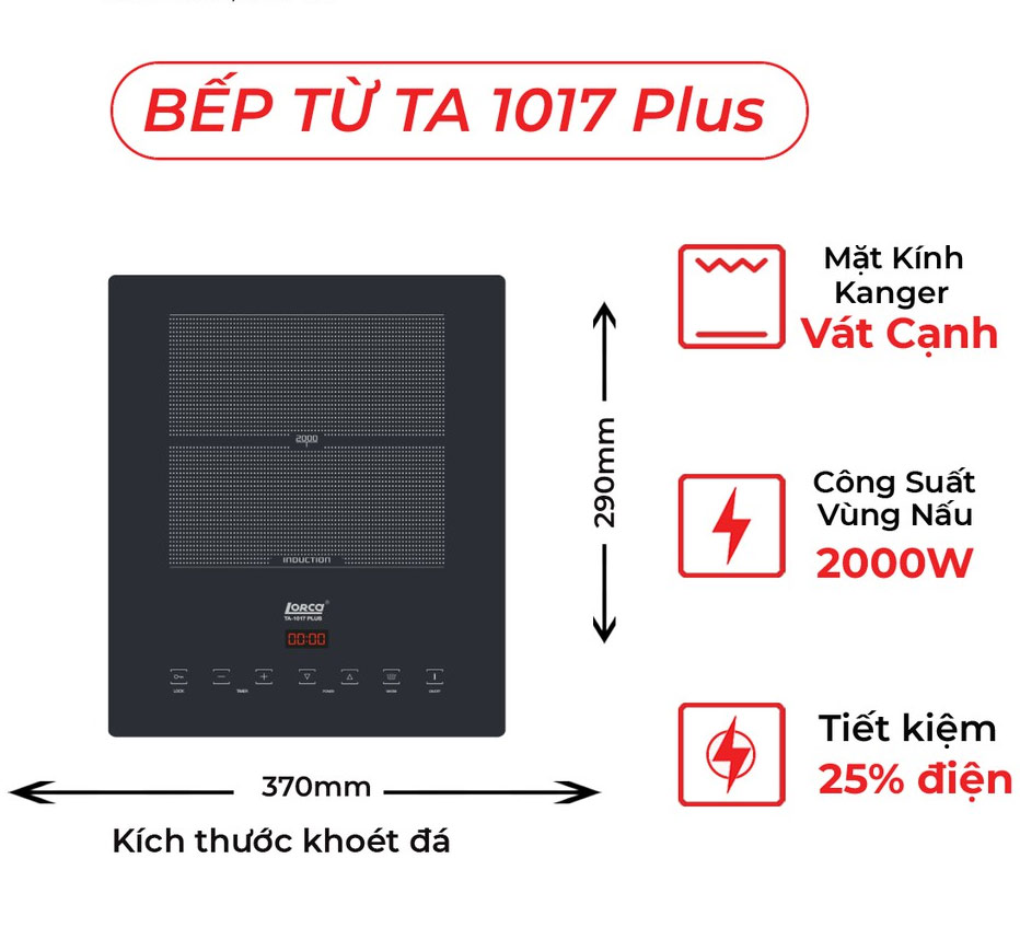 Thông số Bếp từ đơn Lorca TA-1017 PLUS