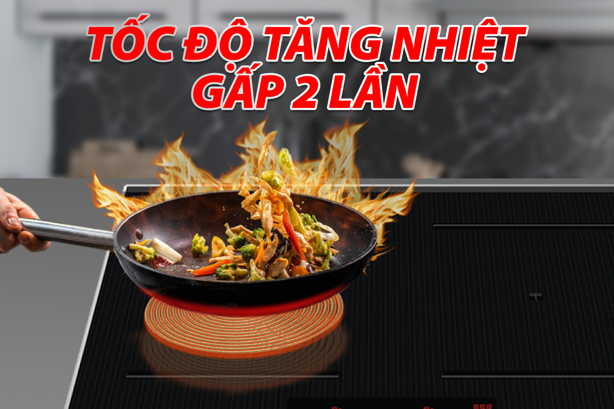 Hai vùng nấu độc lập của bếp từ Lorca LCI-890 PLUS
