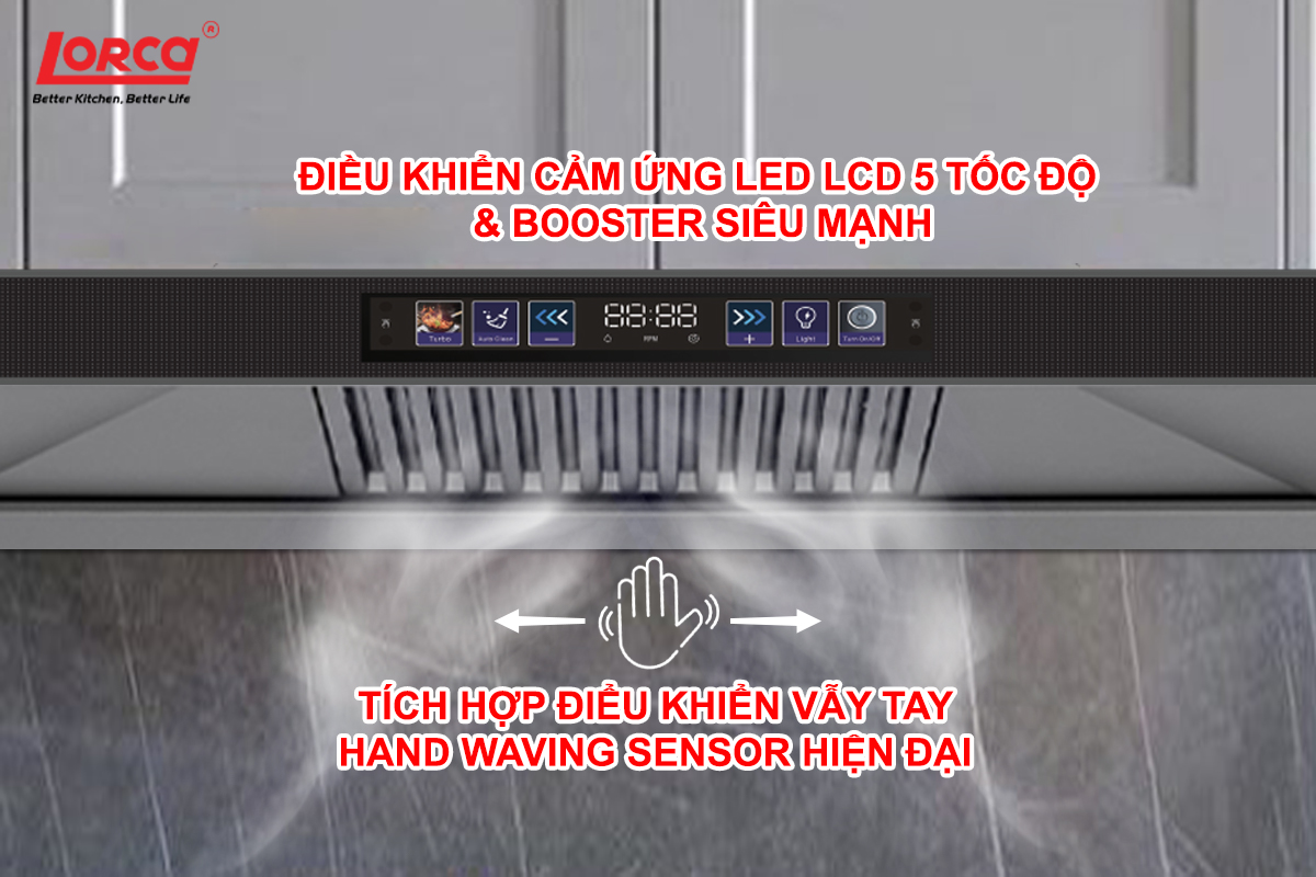 Máy hút mùi Lorca LC 3619 công suất 1200m3/h