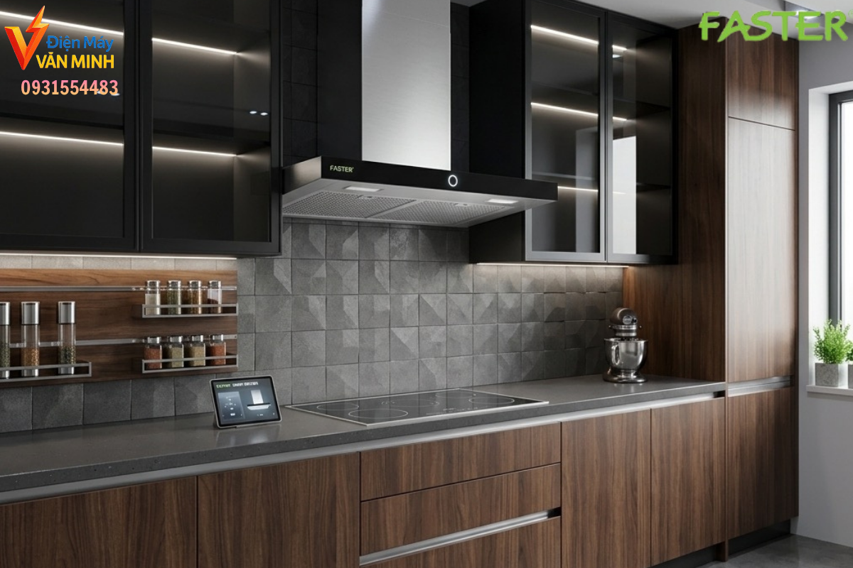 Máy hút mùi Faster Quatrolux LUX 70SM cho căn hộ