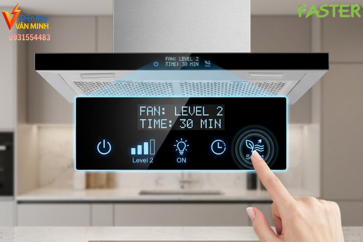 Máy hút mùi Faster Quatrolux LUX 70SM điều khiển cảm ứng