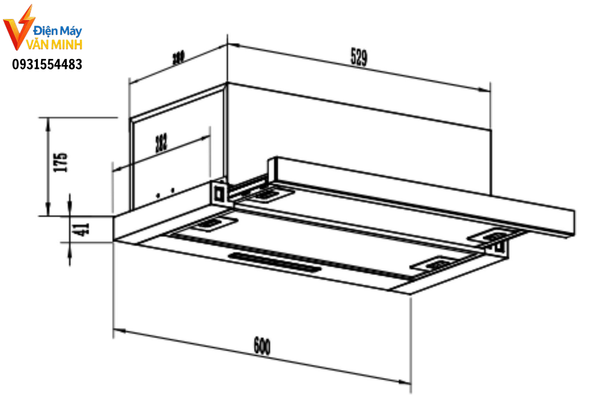 Thông số Máy hút mùi kéo rút máy mỏng SYP 6222B PRO