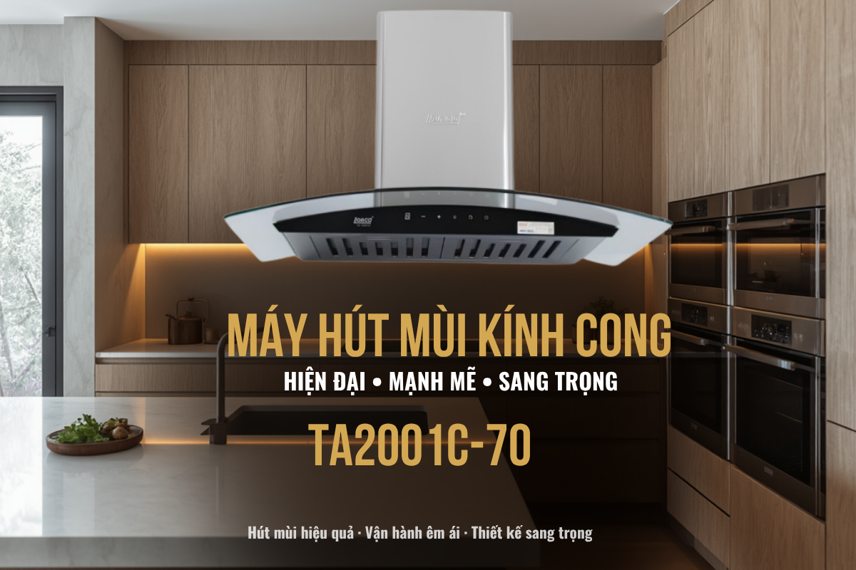 Thiết kính cong của máy hút mùi TA 2001C-70CM