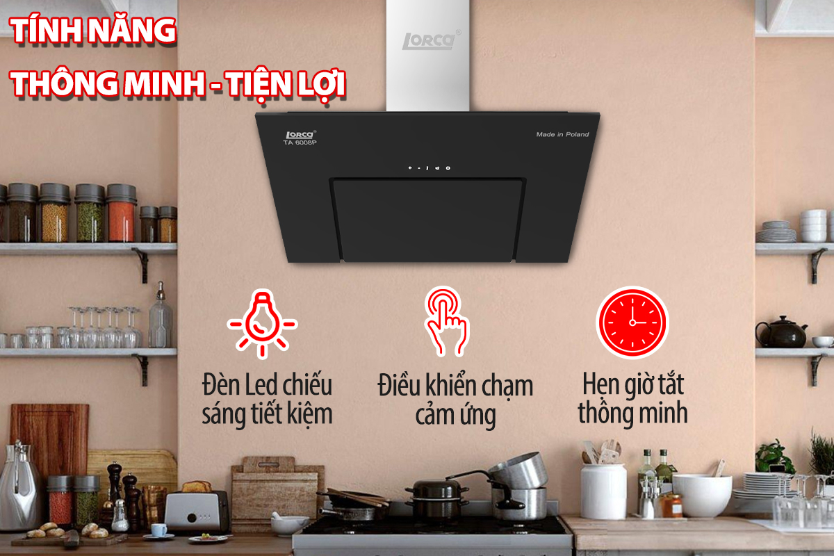 Máy hút mùi Lorca TA 6008CM bảo hành chính hãng