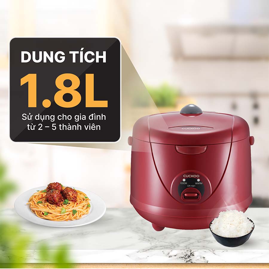 Nồi cơm điện Cuckoo 1.8 lít màu đỏ