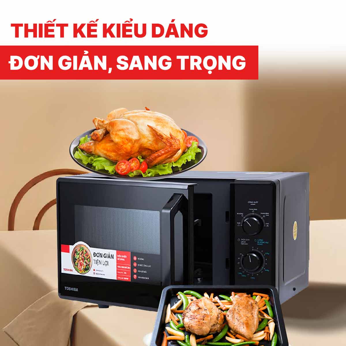 Thiết kế Lò vi sóng Toshiba MW2-MM24PC(BK)
