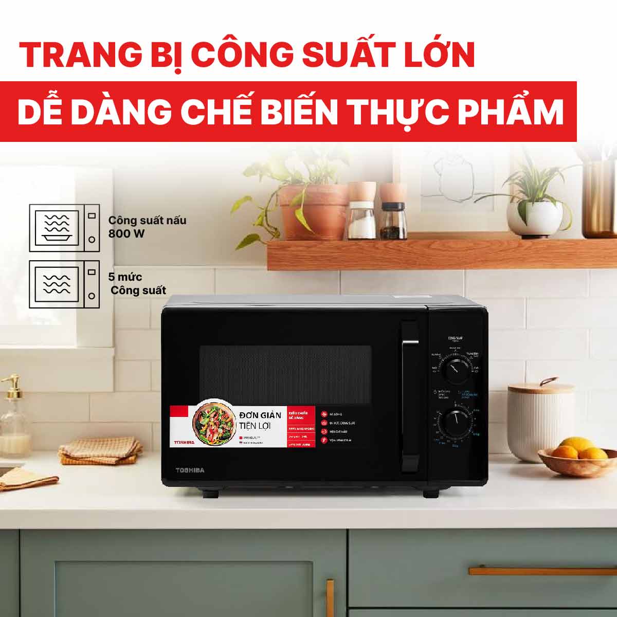 Lò vi sóng Toshiba MW2-MM24PC(BK) công suất 800W